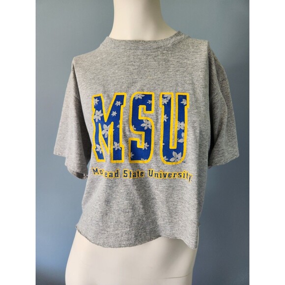 Vintage Morehead State Logo T-shirt‎ Cut Cropped Flowers Women's Size Medium - Picture 11 of 11